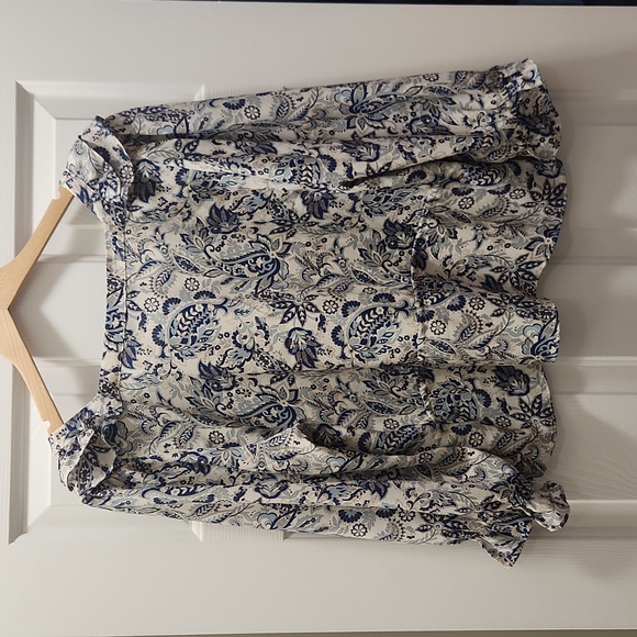 Blue and white floral blouse - Picture 2 of 3